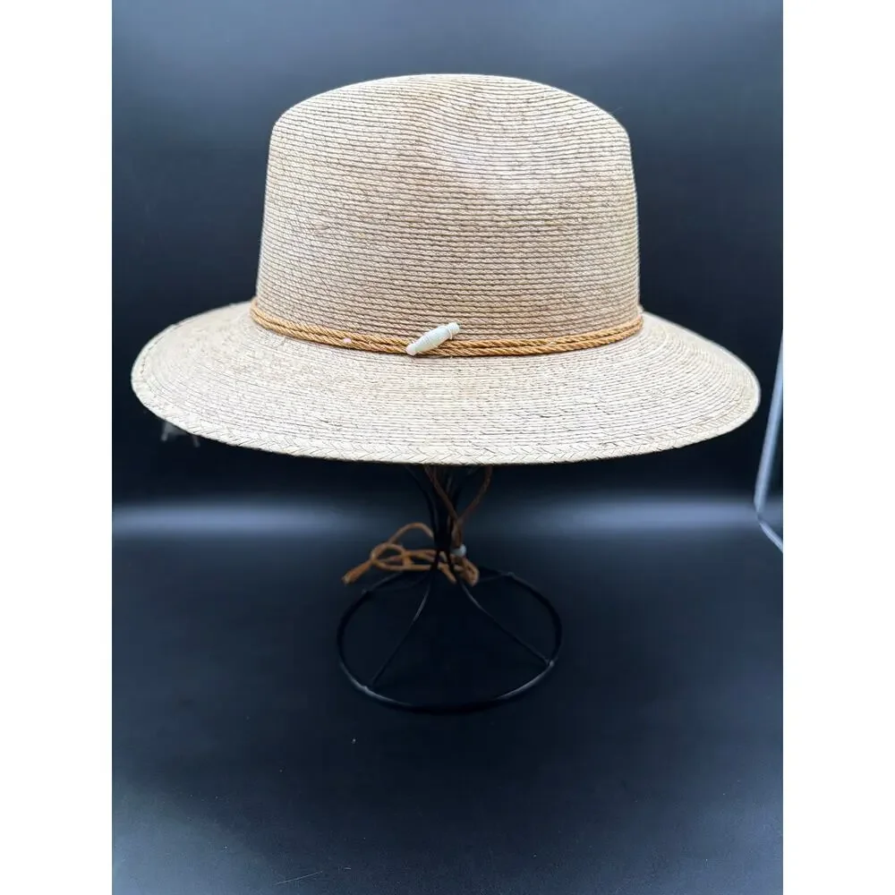 Legitimo Sahuayo Mexico Handwoven Palm Straw Cowboy Hat Western Ranch Natural